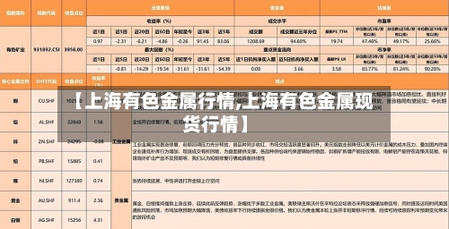 【上海有色金属行情,上海有色金属现货行情】-第3张图片