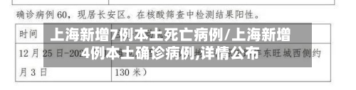 上海新增7例本土死亡病例/上海新增4例本土确诊病例,详情公布-第3张图片