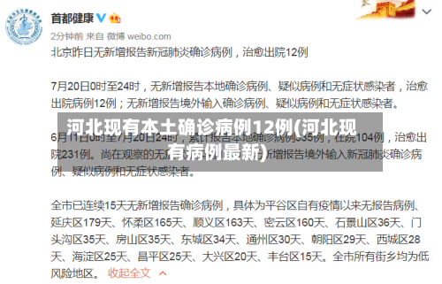 河北现有本土确诊病例12例(河北现有病例最新)