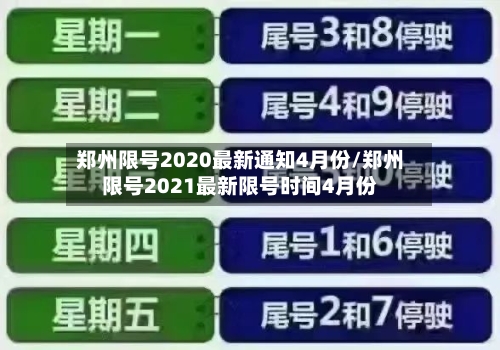 郑州限号2020最新通知4月份/郑州限号2021最新限号时间4月份