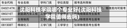 沈阳科技学院哪个专业好(沈阳科技学院值得去吗)-第2张图片