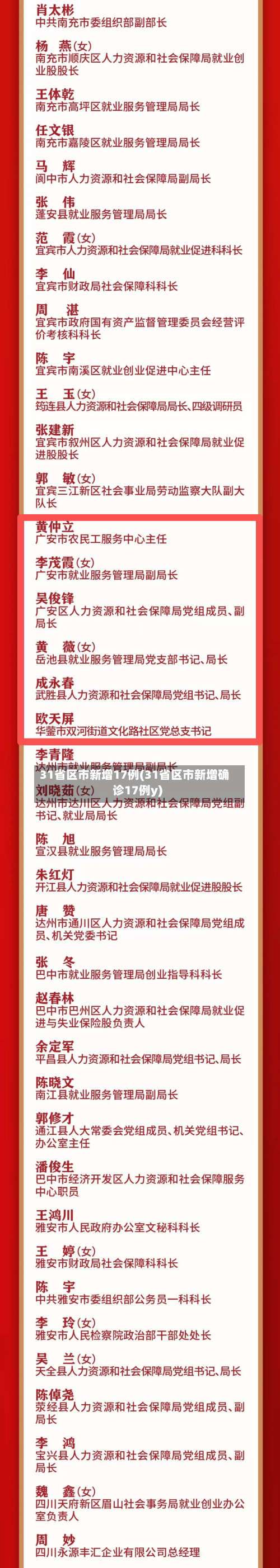 31省区市新增17例(31省区市新增确诊17例y)