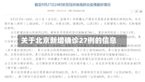 关于北京新增确诊27例的信息