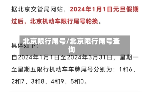 北京限行尾号/北京限行尾号查询