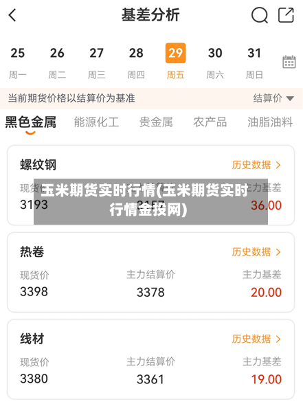 玉米期货实时行情(玉米期货实时行情金投网)