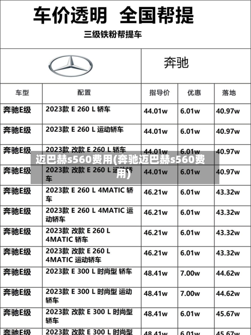 迈巴赫s560费用(奔驰迈巴赫s560费用)