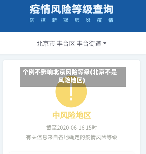 个例不影响北京风险等级(北京不是风险地区)