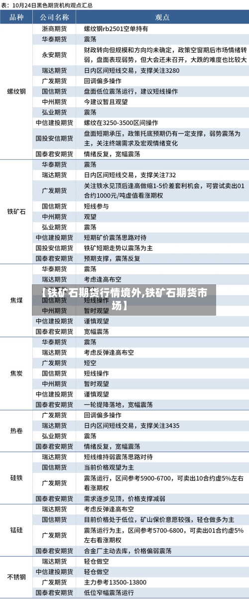 【铁矿石期货行情境外,铁矿石期货市场】-第3张图片