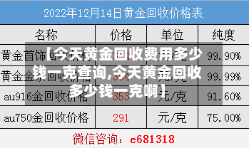 【今天黄金回收费用多少钱一克查询,今天黄金回收多少钱一克啊】-第3张图片