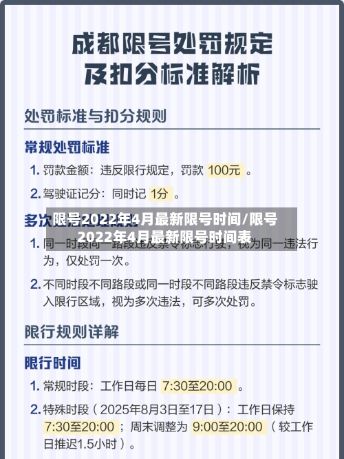 限号2022年4月最新限号时间/限号2022年4月最新限号时间表