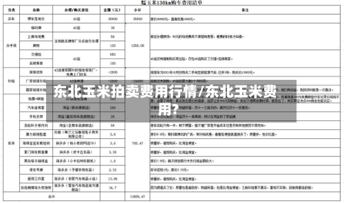 东北玉米拍卖费用行情/东北玉米费用?