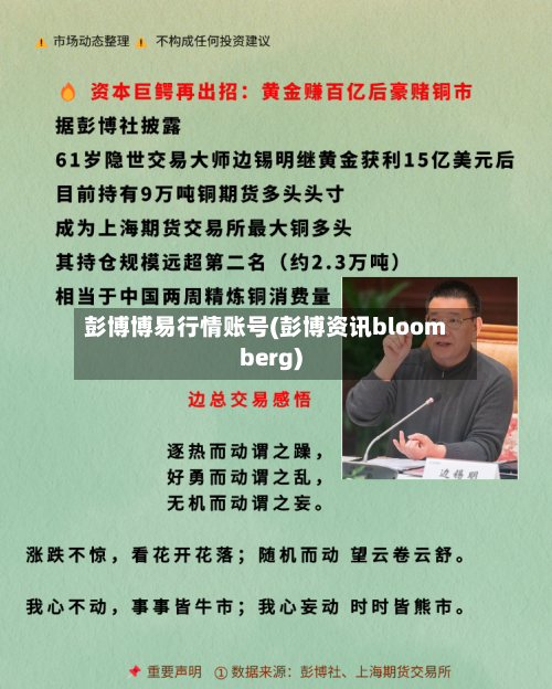 彭博博易行情账号(彭博资讯bloomberg)