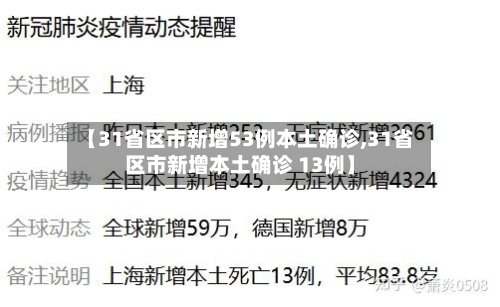 【31省区市新增53例本土确诊,31省区市新增本土确诊 13例】