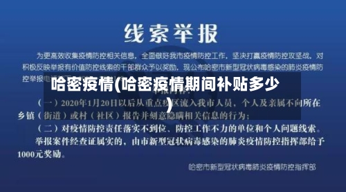 哈密疫情(哈密疫情期间补贴多少)