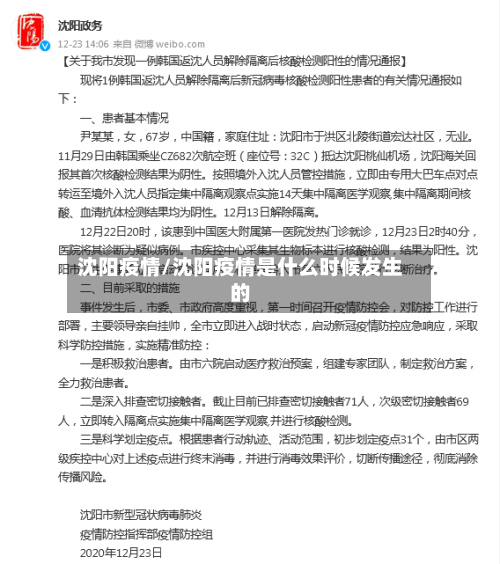 沈阳疫情/沈阳疫情是什么时候发生的-第3张图片