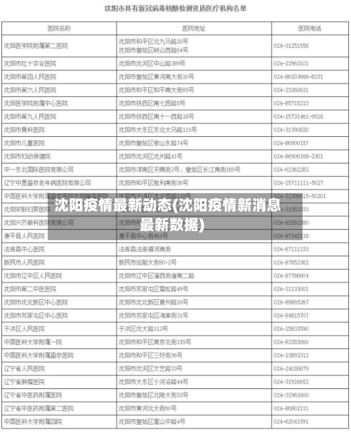 沈阳疫情最新动态(沈阳疫情新消息最新数据)