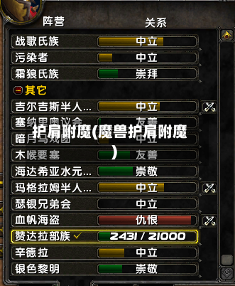 护肩附魔(魔兽护肩附魔)