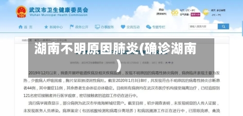 湖南不明原因肺炎(确诊湖南)-第2张图片