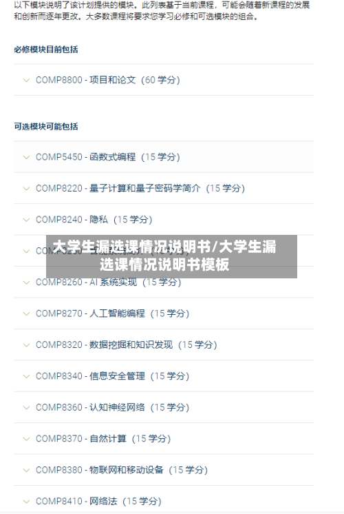 大学生漏选课情况说明书/大学生漏选课情况说明书模板-第3张图片