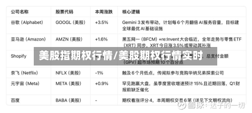 美股指期权行情/美股期权行情实时