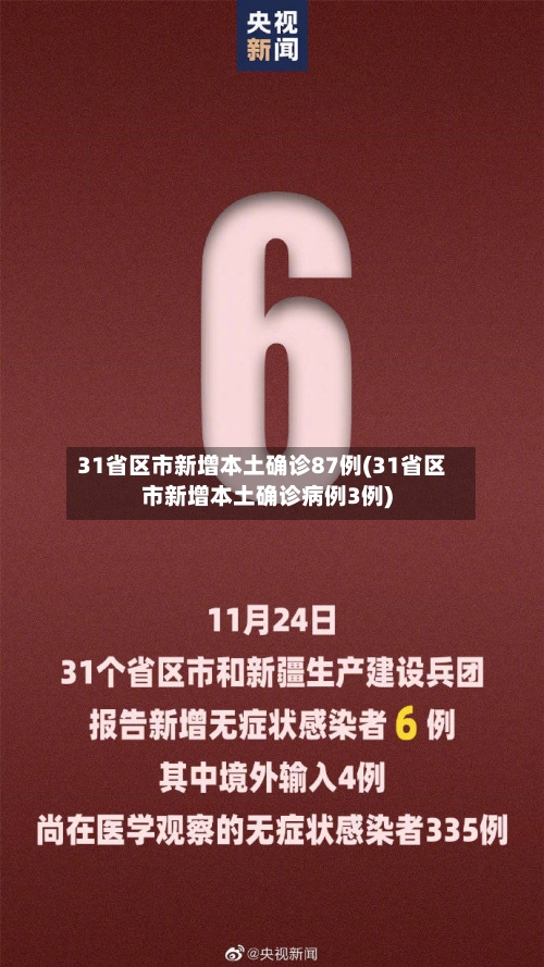 31省区市新增本土确诊87例(31省区市新增本土确诊病例3例)-第3张图片