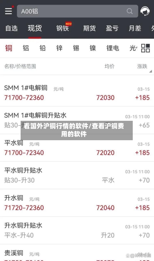 看国外沪铜行情的软件/查看沪铜费用的软件