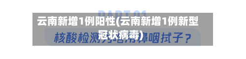 云南新增1例阳性(云南新增1例新型冠状病毒)-第2张图片