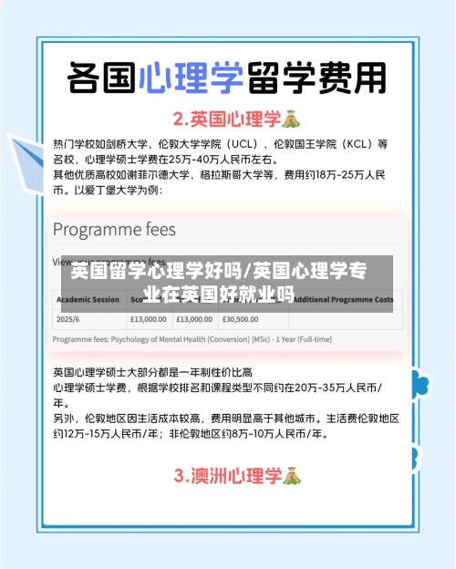 英国留学心理学好吗/英国心理学专业在英国好就业吗