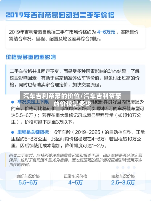 汽车吉利帝豪的价位/汽车吉利帝豪的价位是多少
