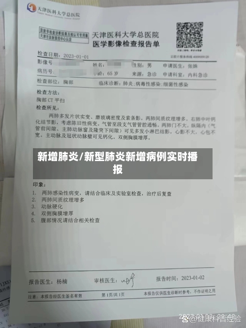 新增肺炎/新型肺炎新增病例实时播报