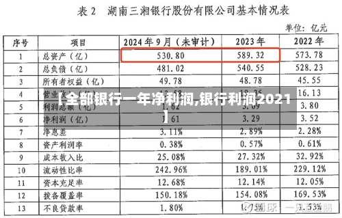 【全部银行一年净利润,银行利润2021】-第3张图片