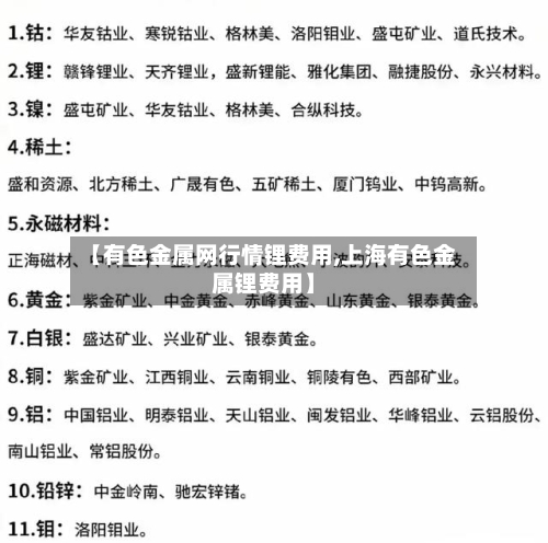【有色金属网行情锂费用,上海有色金属锂费用】-第2张图片