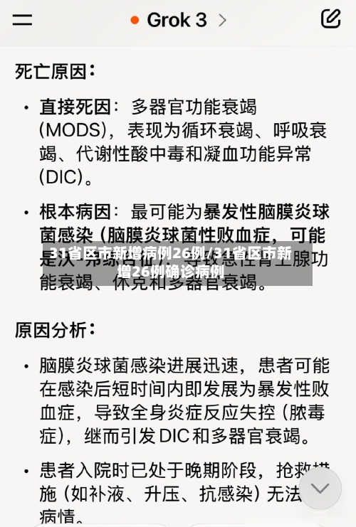 31省区市新增病例26例/31省区市新增26例确诊病例