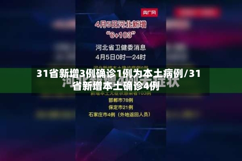 31省新增3例确诊1例为本土病例/31省新增本土确诊4例