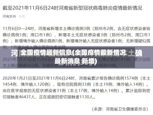 全国疫情最新信息(全国疫情最新情况 最新消息 新增)
