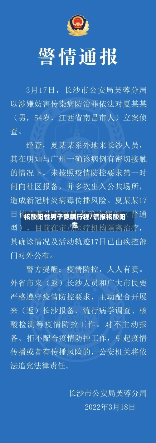 核酸阳性男子隐瞒行程/谎报核酸阳性-第2张图片