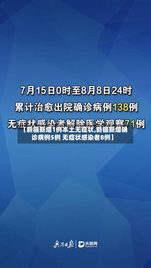 【新疆新增1例本土无症状,新疆新增确诊病例5例 无症状感染者8例】