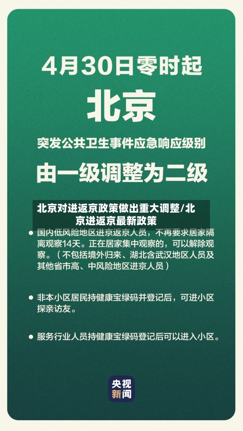 北京对进返京政策做出重大调整/北京进返京最新政策