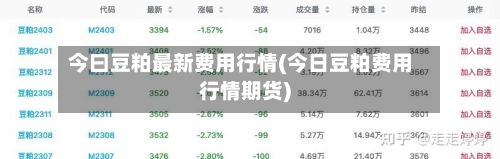 今曰豆粕最新费用行情(今日豆粕费用行情期货)-第3张图片