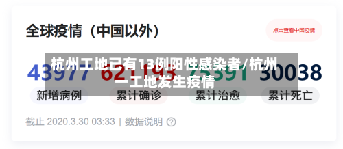 杭州工地已有13例阳性感染者/杭州一工地发生疫情