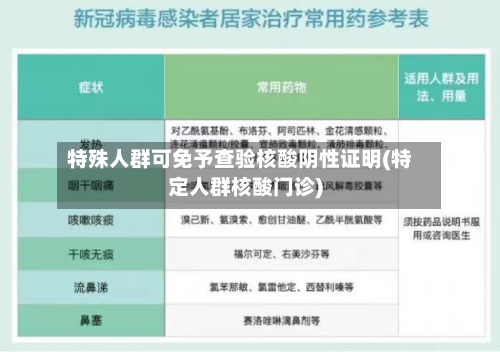 特殊人群可免予查验核酸阴性证明(特定人群核酸门诊)-第2张图片