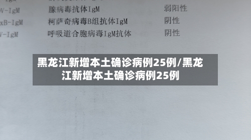 黑龙江新增本土确诊病例25例/黑龙江新增本土确诊病例25例