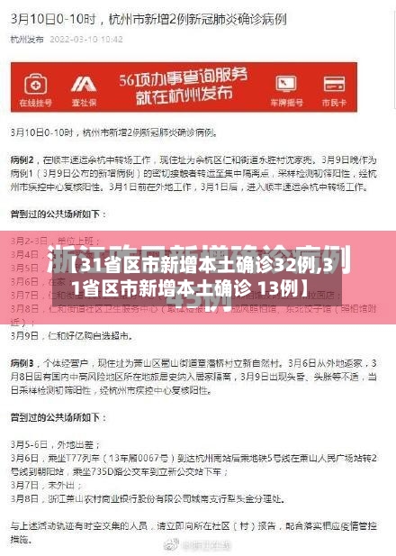 【31省区市新增本土确诊32例,31省区市新增本土确诊 13例】