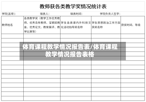 体育课程教学情况报告表/体育课程教学情况报告表格