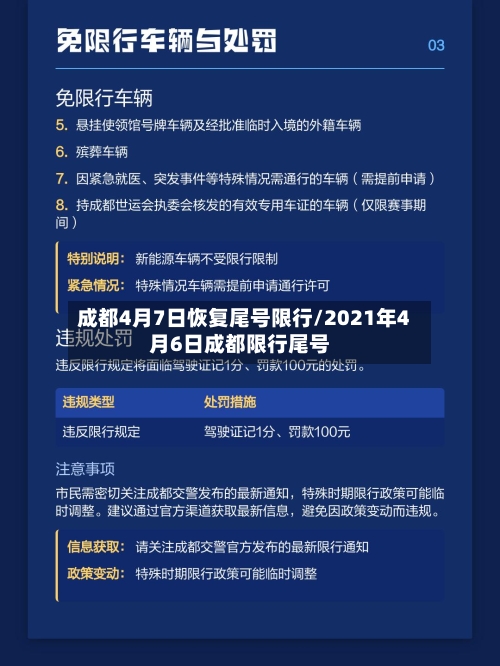 成都4月7日恢复尾号限行/2021年4月6日成都限行尾号-第3张图片