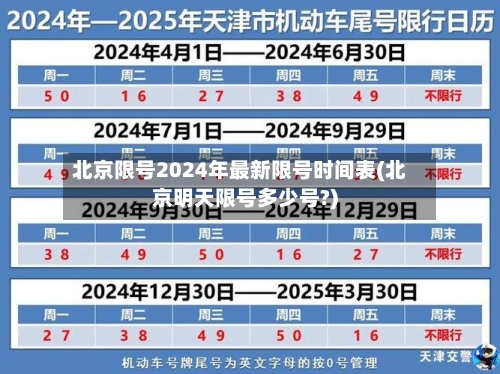 北京限号2024年最新限号时间表(北京明天限号多少号?)