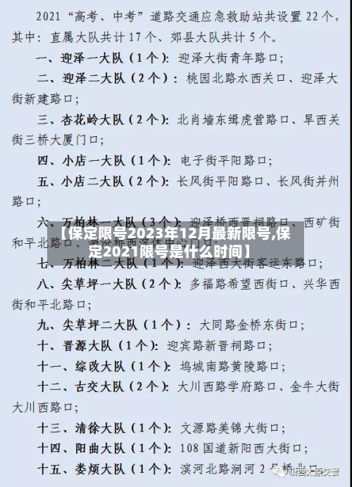 【保定限号2023年12月最新限号,保定2021限号是什么时间】