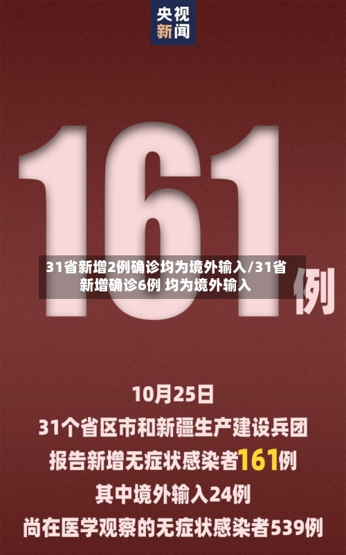 31省新增2例确诊均为境外输入/31省新增确诊6例 均为境外输入