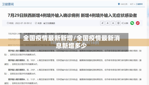 全国疫情最新新增/全国疫情最新消息新增多少