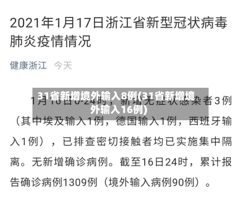 31省新增境外输入8例(31省新增境外输入16例)